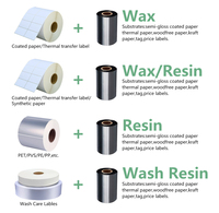 Pita Transfer Termal TTR Wax 110mm X 300m yang Kompatibel untuk Pencetakan Label/Stiker Barcode