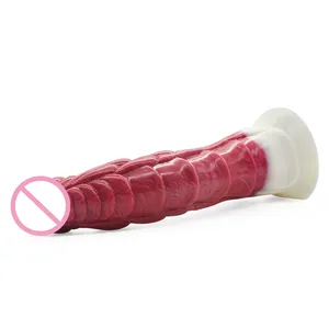 Dildo Silikon Lembut Vibrator Dildo, Mainan Seks Bentuk Hewan Giok Kylin Realistis untuk Wanita Cangkir Hisap