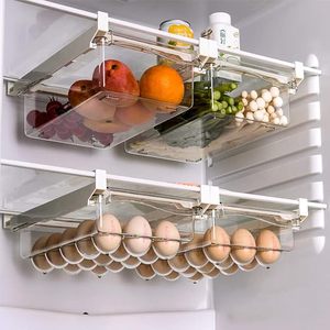Tiroir à œufs transparent en plastique pour réfrigérateur avec poignée, organiseur de réfrigérateur écologique - Product Image 4