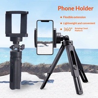 Mini trépied pliable télescopique en plastique pour téléphone de bureau, projecteur, appareil photo, support de diffusion en direct