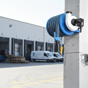 Sistema di Avvolgimento Tubo di Scarico con Telecomando |   Estrattore di Fumi Resistente al Calore per Centri di Assistenza Automobilistica - Product Image 1