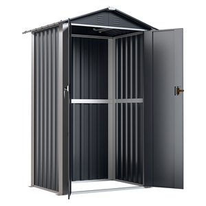 Abri de jardin extérieur AOBABO avec porte verrouillable, en acier galvanisé, résistant à la décomposition naturelle, aux rongeurs et à l'eau, facile à assembler - Product Image 4