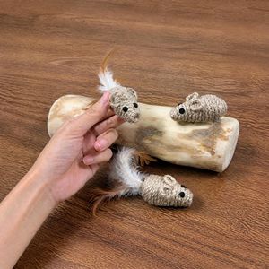 FEDERAL Woven Rope Mouse <b>Cat</b> <b>Toy</b> with Feather Tail, Catnip Filled <b>Chew</b> <b>Toy</b> for Kittens & Indoor <b>Cats</b>, Solo Play, Boredom Relief - Product Image 1