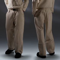 Celana Kerja Pria HUDAO Vintage Model Carpenter, Longgar, Kaki Lebar, Bahan Kanvas, Gaya Streetwear, Jeans Baggy
