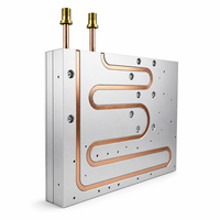 Plaque froide liquide en aluminium avec tube en cuivre intégré pour refroidissement par eau, dissipateur thermique pour onduleur IGBT et batterie de véhicule électrique