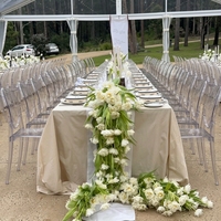 Vente en gros usine : Composition florale artificielle verte d'hortensias et de roses blanches pour mariage, comptoir de bar, centre de table et décoration d'allée