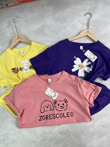 T-shirt corta <span class=keywords><strong>donna</strong></span> stile Y2K moda estiva Slim Fit con <span class=keywords><strong>illustrazione</strong></span> di fiori di ciliegio a maglia - Product Image 2