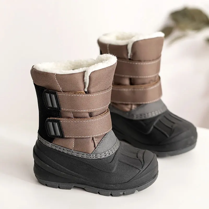 2022 winter new children's shiny velvet warm soft bottom anti-slip boots girls boys snow boots