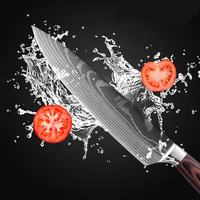 Couteau de Chef Japonais Professionnel de 8 Pouces en Acier Damas Inoxydable, Couteau de Cuisine Très Vendu