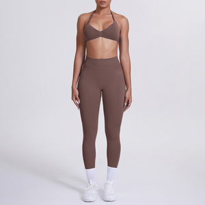 Ropa <span class=keywords><strong>de</strong></span> <span class=keywords><strong>Yoga</strong></span> Transpirable, sin Costuras, con Espalda Descubierta y Cuello Halter - Product Image 2