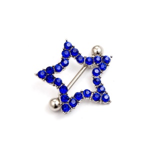 Anillos de pezón de estrella de cinco puntas de acero inoxidable al por mayor, joyería para <span class=keywords><strong>piercing</strong></span> de cuerpo humano, protectores de pezón de cristal hechos a medida - Product Image 5