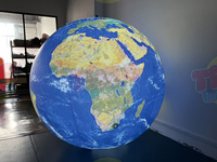 Globe terrestre géant gonflable en PVC étanche de 2 m, 3 m, 4 m, logo personnalisé, grand globe terrestre gonflable avec lumière LED