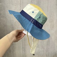 Chapeau de pêcheur à séchage rapide pour enfants, chapeau de soleil d'extérieur avec large bord respirant et mentonnière, chapeau de pêche d'été Boonie