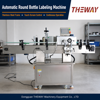 Machine d'étiquetage enveloppante entièrement automatique à moteur électrique et PLC, haute productivité, type rouleau-ruban, pour bouteilles de produits chimiques quotidiens