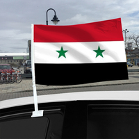 Drapeau de voiture personnalisé de haute qualité pour tous les pays, 30*45 cm, 100% polyester durable, drapeau de voiture Syrie