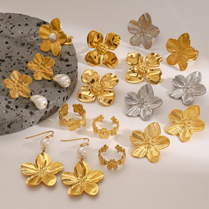 Pendientes de Perlas de Acero Inoxidable Yueli, Juego de Joyería para Uso Diario - Product Image 2