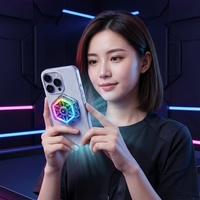 Support de téléphone magnétique avec anneau lumineux et refroidissement semi-conducteur, blanc, accessoire de jeu pour téléphone, vente en gros OEM