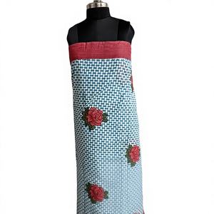 ผ้าพันคอผู้หญิงแบบดั้งเดิมของอินเดีย CHHEENT ผ้าฝ้ายพิมพ์ลายบล็อกสีฟ้าครามลายดอกไม้ ปรับแต่งสีและขนาดได้ น้ำหนักเบา ระบายอากาศได้ดี - Product Image 1