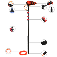 Brosse rotative télescopique isolée pour le nettoyage des panneaux photovoltaïques et des lucarnes sur les toits