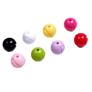 Cuentas combinadas de media cara de Color sólido perforado, cuentas acrílicas dispersas, cuentas redondas de empalme, accesorios de joyería DIY - Product Image 5