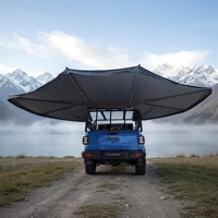 360 °   Tente de camping pliable pour voiture, auvent arrière imperméable avec éclairage LED, tentes de camping, auvents arrière, accessoires 4x4