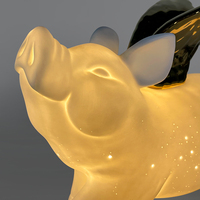 Nouvelle Arrivée Lampe de Bureau en Céramique Porcelaine Design Créatif Cochon Volant Animal Mignon Base d'ampoule E14 Flexible Décoration de Chevet pour Enfants