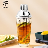 Ensemble de shaker à cocktail en verre élégant et créatif en acier inoxydable de qualité supérieure pour outils de bar et gadgets de cuisine