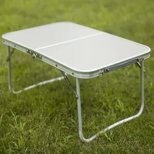 Mesa de acampamento em liga de alumínio para vagão de metal Mesa de acampamento ao ar livre com fazenda