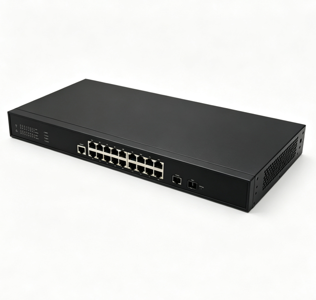 16GEP+2SFP Gigabit L2+ Managed PoE Switch 16 Port IEEE802.3af/at PoE Switch 250W 6KV Lightning Protection 19 Inch Rack Mount