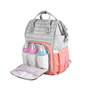 <span class=keywords><strong>Sac</strong></span> à dos à rayures multiples pour maman papa, orange, vente en gros, <span class=keywords><strong>sac</strong></span> à couches durable pour bébé, de voyage en plein air - Product Image 1