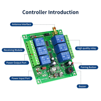 433mhz DC12V 6 canaux longue Distance RF sans fil télécommande commutateurs récepteur pour grue portes de Garage usage industriel