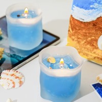 Bougie parfumée artisanale en gel dans un bocal en verre, aromathérapie moderne, parfum longue durée, décoration d'intérieur, cadeau d'anniversaire de luxe, vente en gros