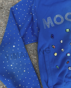 Heavyweight Cotton Sun Faded Vintage Washed Boxy Fit Hoodies Hombres Logotipo personalizado Impreso Rhinestone Zip up Hoodie - Product Image 3