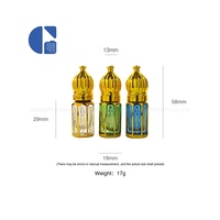 Manufaktur Guangzhou Octagon isi ulang 6ml 3ml 9ml kecil Dubai Emas Musk Roll on kaca botol parfum minyak esensial Mini