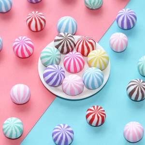 Figuras Artísticas de Resina con Rayas de Sandía de Colores Mezclados, Pintadas a Mano, Sin Agujero, Simulación de Caramelos, Accesorios para Niños - Product Image 4