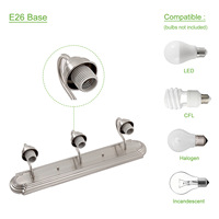 Lampe murale moderne minimaliste à trois têtes Warbit 20 pouces, installation murale, ampoule A19, éclairage LED pour miroir de salle de bain