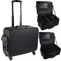 Trousse de maquillage professionnelle de voyage, grande capacité, avec roulettes, pour organiser et ranger les accessoires de maquillage, échantillon gratuit