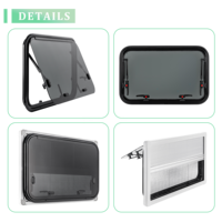 Fenêtres en verre trempé série TPW Guankai pour camping-car, caravane, fenêtre double coulissante, stores plissés noirs