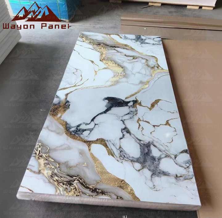Wayon UV High-gloss Wall Panels 3D Waterproof PVC Marble-patterned Wall ...