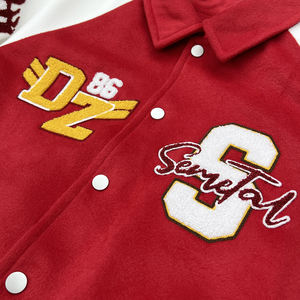 Veste de créateur décontractée d'hiver à la mode Vestes de sport en cuir vintage personnalisées Streetwear Veste de baseball brodée pour hommes - Product Image 5