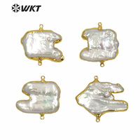 WT-JP240 Plus populaire pendentif en perles d'eau douce naturelles de mode fabrication de bijoux connecteurs irrégulière perle pendentifs