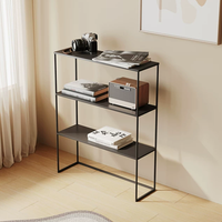 Nordisches Einfaches Schmiedeeisen Dreistufiges Bücherregal Wandregal Installationsfreies Wohnzimmer Büro Ausstellungsregal