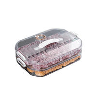 Boîte alimentaire empilable en PET de qualité supérieure avec fermoirs à boucle, transparente comme du cristal, pour pique-nique, portable, pour viande congelée