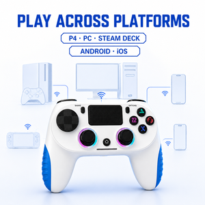 Neuester kabelloser Joystick und Gamecontroller mit Dual-Vibrationsmotor und Turbo-Taste für <span class=keywords><strong>PS4</strong></span>, Android, iOS, Steam Deck, PC. - Product Image 2