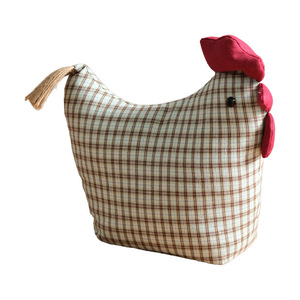 Creative Chick Fabric Doorstop Plaid Design Floor <b>Mount</b> Decorative Ornament Household Use - Product Image 4