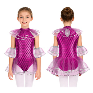 Costume de cosplay sirène pour filles de 6 à 16 ans, combinaison avec manches, pour fête, jeu de rôle, déguisement, anniversaire, spectacle sur scène - Product Image 5