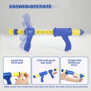 Куртка для детей с рисунком динозавра стрельбы игры игрушки с электронная ЖК-доска для подсчета очков запись 2 воздушный насос пистолеты и 24 мягкой пены мяч пули - Product Image 6