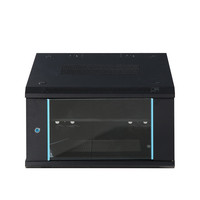Armoire de serveur murale 19 pouces en acier laminé à froid SPCC pour réseau 9U, CCTV, NVR, DVR, télécommunications et stockage de données