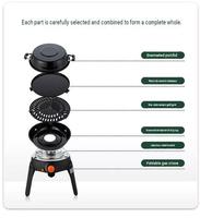 Réchaud à gaz portable multifonctionnel 2200W en acier, pliable, coupe-vent, pour camping individuel et pique-nique en extérieur, compatible propane/butane, simple à utiliser