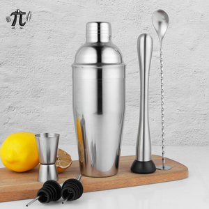 Nouvel ensemble de mélangeur à cocktails réutilisable et écologique en acier inoxydable 6 pièces avec <span class=keywords><strong>shaker</strong></span> et kit de barman – Collection 2025 en promotion - Product Image 2